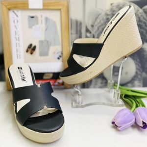 DÉP NỮ ĐẾ XUỒNG CAO 9CM QUAI CHỮ H THỜI TRANG 9557