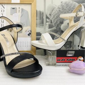 GIÀY SANDAL CAO GÓT QUAI NGANG PHỐI XOÀN CHÉO HD07